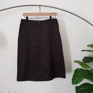 Trina Turk Black Vintage Twill A-line Skirt